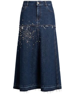 DES_PHEMMES Denim Skirt Cotton, Elastane - Blue