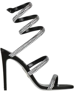 Rene Caovilla Sandals Textile Fibres - Black