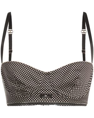 Elisabetta Franchi Top Cotton, Elastane - Gray