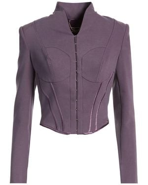 Elisabetta Franchi Jacket Viscose, Cotton, Polyamide, Elastane - Purple