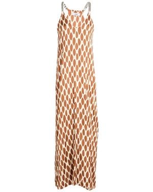 Jijil Tan Maxi Dress Viscose - Metallic