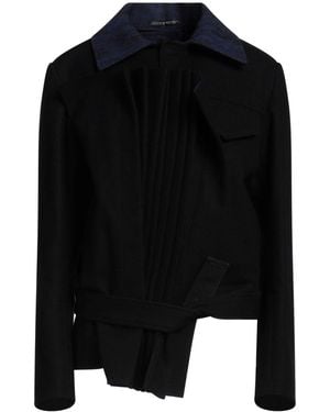 Yohji Yamamoto Coat Wool, Nylon, Cotton - Black