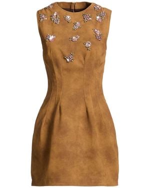 DES_PHEMMES Camel Mini Dress Polyurethane - Brown