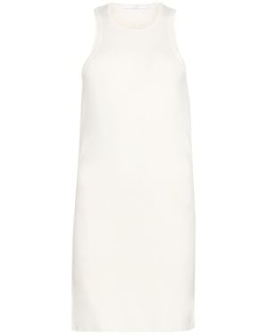Carla G Cream Mini Dress Viscose, Polyester - White