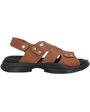 Ganni Tan Sandals Synthetic Material - Brown