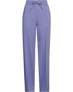 SOLOTRE Trousers Polyester, Elastane, Acetate, Viscose - Blue