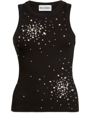 DES_PHEMMES Tank Top Cotton, Elastane - Black