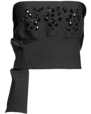 Alberta Ferretti Charcoal Top Virgin Wool - Black