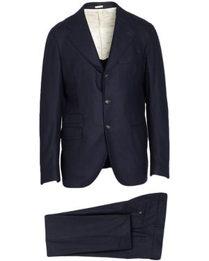Massimo Alba Midnight Suit Wool - Blue