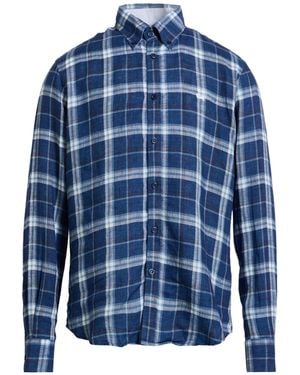 Harmont & Blaine Shirt Linen - Blue