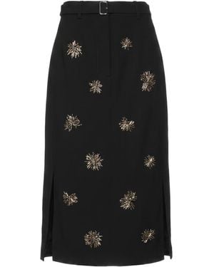 Lanvin Midi Skirt Virgin Wool - Black
