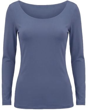 La Petite Robe Di Chiara Boni Slate T-Shirt Polyamide, Elastane - Blue
