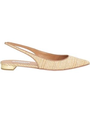 Aquazzura Ballet Flats Textile Fibres, Leather - Natural