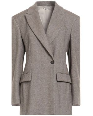 Brunello Cucinelli Khaki Blazer Virgin Wool, Wool, Polyamide, Elastane - Grey