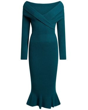 Elisabetta Franchi Deep Midi Dress Viscose, Polyamide, Polyester - Green