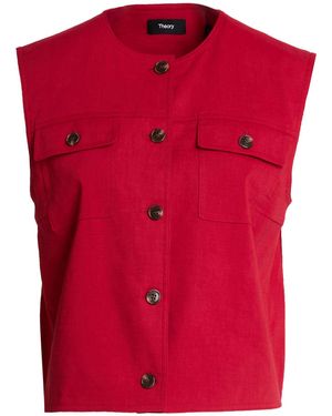 Theory Tailored Vest Linen, Viscose, Elastane