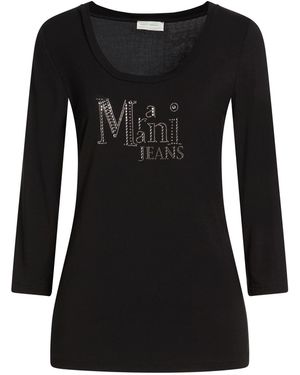 Angelo Marani T-Shirt Viscose, Elastane - Black