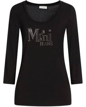 Angelo Marani T-Shirt Viscose, Elastane - Black