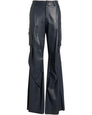 Salvatore Santoro Charcoal Pants Ovine Leather - Blue