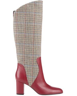Ines De La Fressange Paris Boot Leather, Textile Fibres - Red