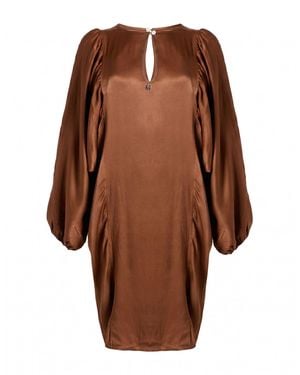 Manila Grace Mini Dress Viscose - Brown