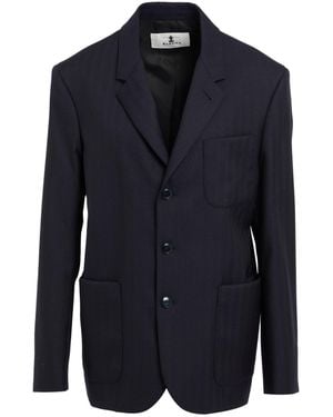Barena Midnight Blazer Virgin Wool, Wool, Viscose, Polyester, Acetate - Blue