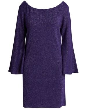ALESSIA SANTI Mini Dress Acrylic, Polyester, Metal Fiber, Polyamide - Purple