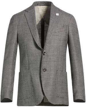 Lardini Blazer Wool, Silk, Linen - Grey