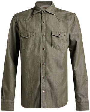 Barba Napoli Denim Shirt - Green