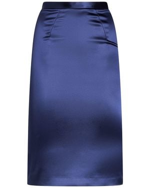 Elisabetta Franchi Midnight Midi Skirt Acetate, Polyamide, Elastane - Blue