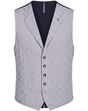 Montedoro Tailored Vest Cotton, Linen - Blue