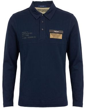 Aeronautica Militare Midnight Polo Shirt Cotton, Elastane - Blue