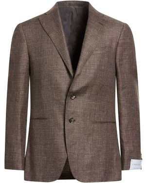 Caruso Camel Blazer Linen, Wool - Brown