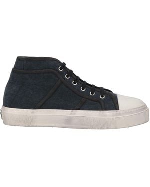 Dolce & Gabbana Denim Leather-Trimmed Trainers - Blue