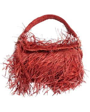 MADE FOR A WOMAN Brick Handbag Straw - Red