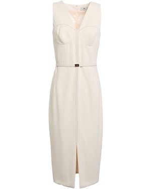 Elisabetta Franchi Cream Midi Dress Polyester, Elastane - White