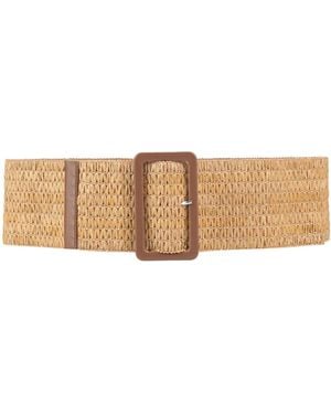 Eleventy Belt Leather, Natural Raffia