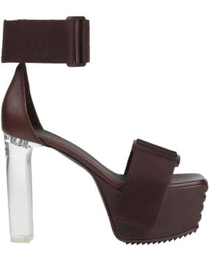 Rick Owens Sandals Leather, Textile Fibers - Brown