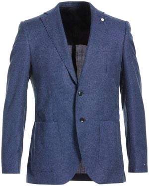 Luigi Bianchi Blazer Wool, Cotton, Silk - Blue