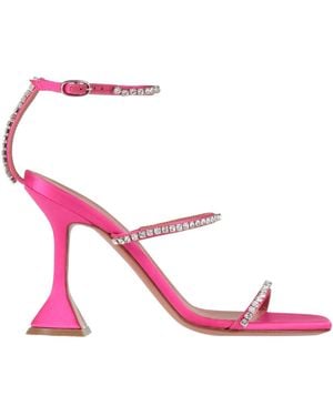 AMINA MUADDI Fuchsia Sandals Textile Fibers, Synthetic Material - Pink