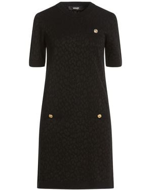Versace Mini Dress Cotton, Viscose, Polyester - Black