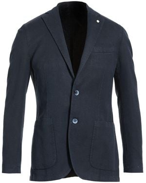 L.B.M. 1911 Midnight Blazer Cotton, Linen - Blue