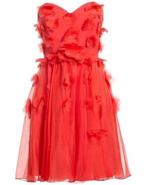 Rhea Costa Mini Dress Silk, Viscose - Red