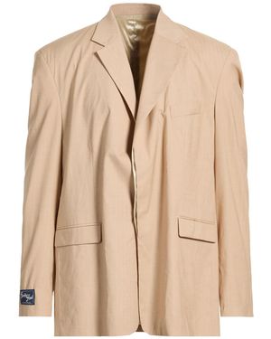FAMILY FIRST Sand Blazer Polyester, Viscose, Wool, Elastane - Natural
