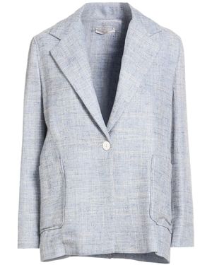 Fedeli Sky Blazer Viscose, Virgin Wool, Linen - Blue