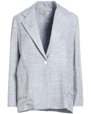 Fedeli Sky Blazer Viscose, Virgin Wool, Linen - Blue