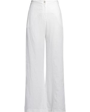 120% Lino Trousers Linen - White