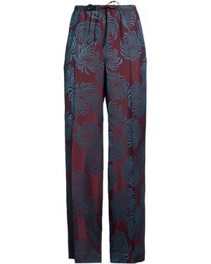 Dries Van Noten Burgundy Trousers Acetate, Viscose - Blue