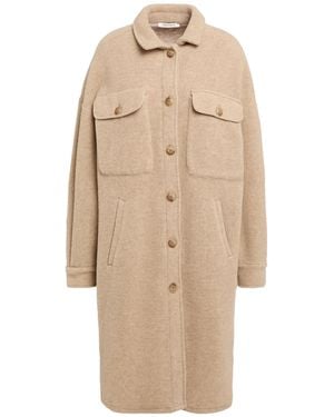 hinnominate Coat Polyester, Virgin Wool - Natural