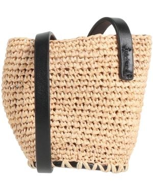 Jil Sander Cross-Body Bag Natural Raffia, Leather